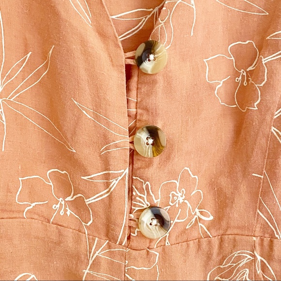 Capulet Isalina Oleander Floral Printed Linen Cropped Jumpsuit Coral S NWOT - Picture 6 of 16